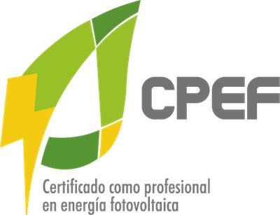 Certificado como profesional en energía fotovoltaica